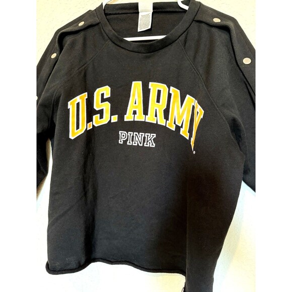 Y2K PINK VICTORIA'S SECRET WITH 5TH & OCEAN U.S. ARMY PINK Sweatshirt Cropped - Picture 3 of 9